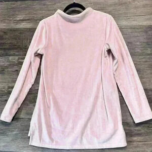 Lands' End Women's Long Sleeve Velvet Light Pink Mock Neck Size Small Petite